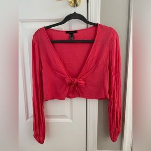 Forever 21- Pink Front Tie Shirt